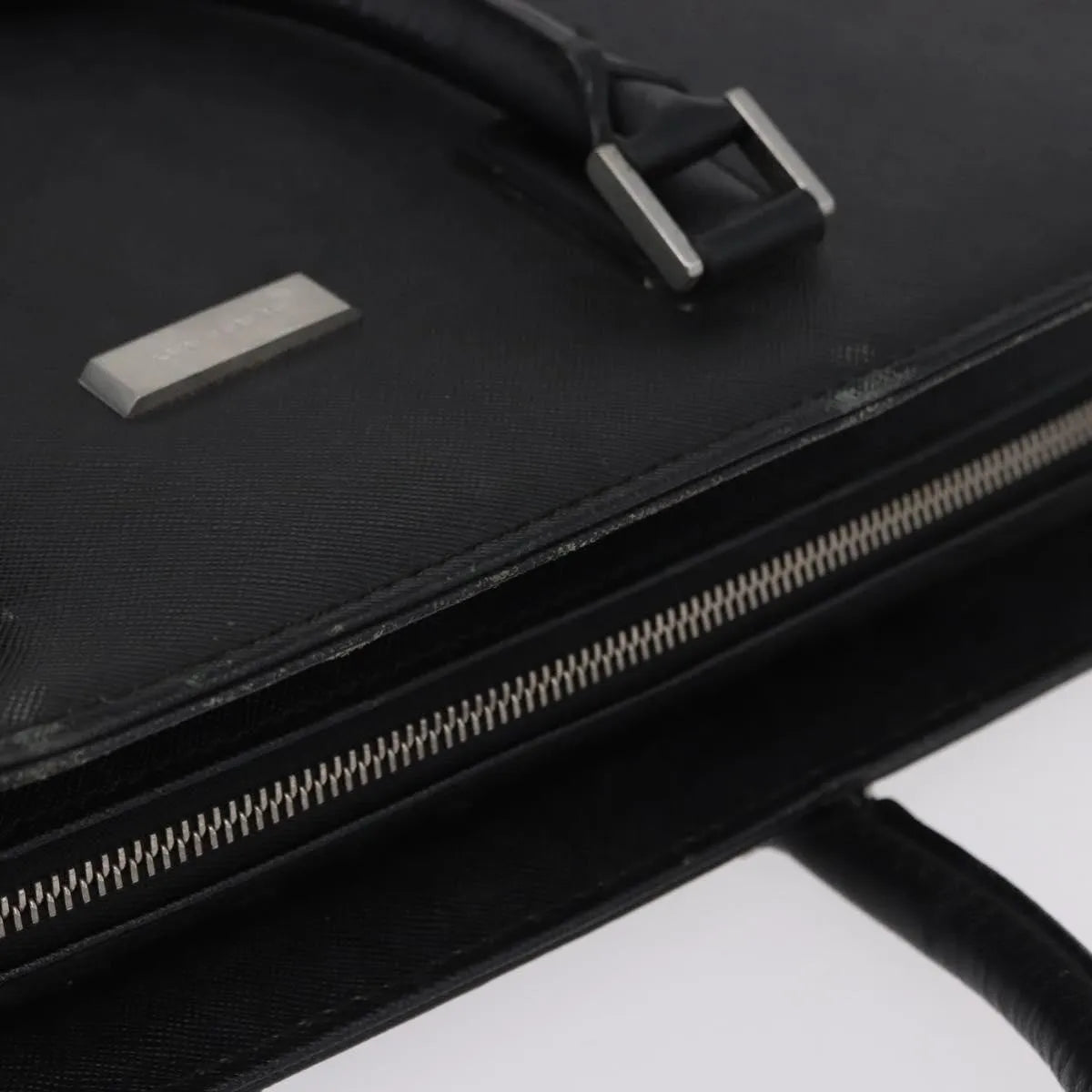 Burberry Business Black Leather Black Leather Briefcase Bag (Pre-Owned)