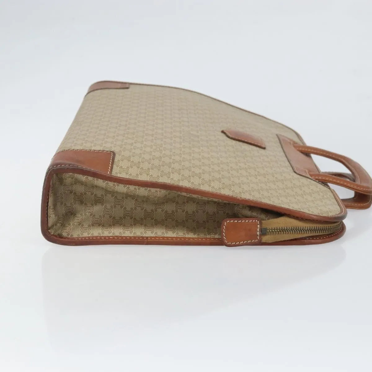 Celine Vintage Macadam Canvas Beige Canvas Handbag (Pre-Owned)