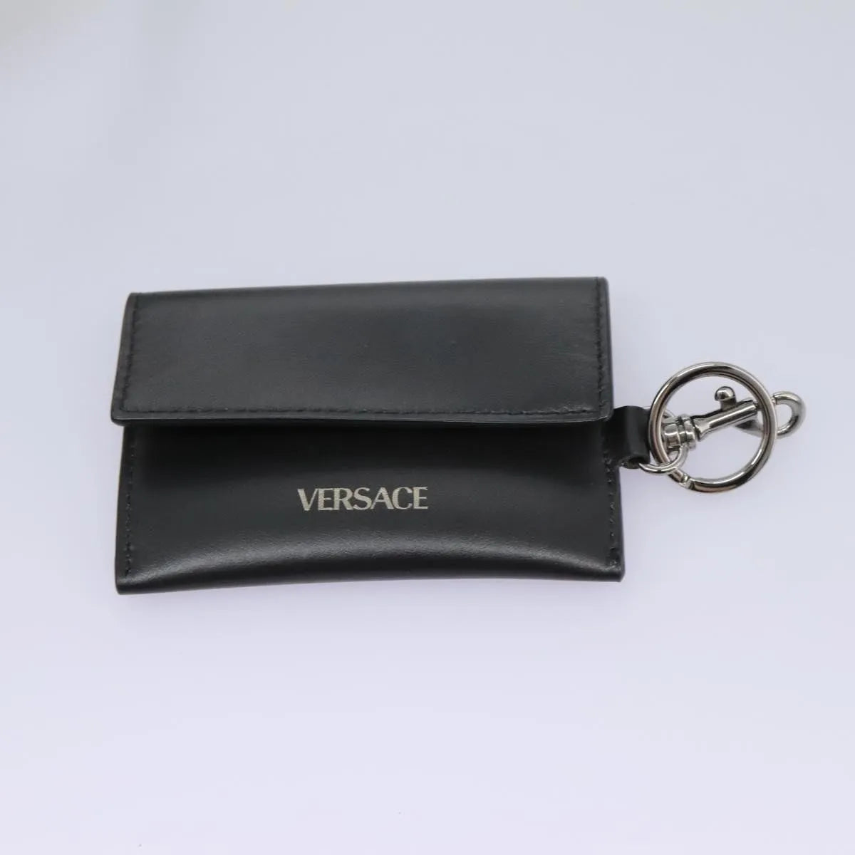 Versace La Greca Leather Black Leather Shoulder Bag Bag (Pre-Owned)