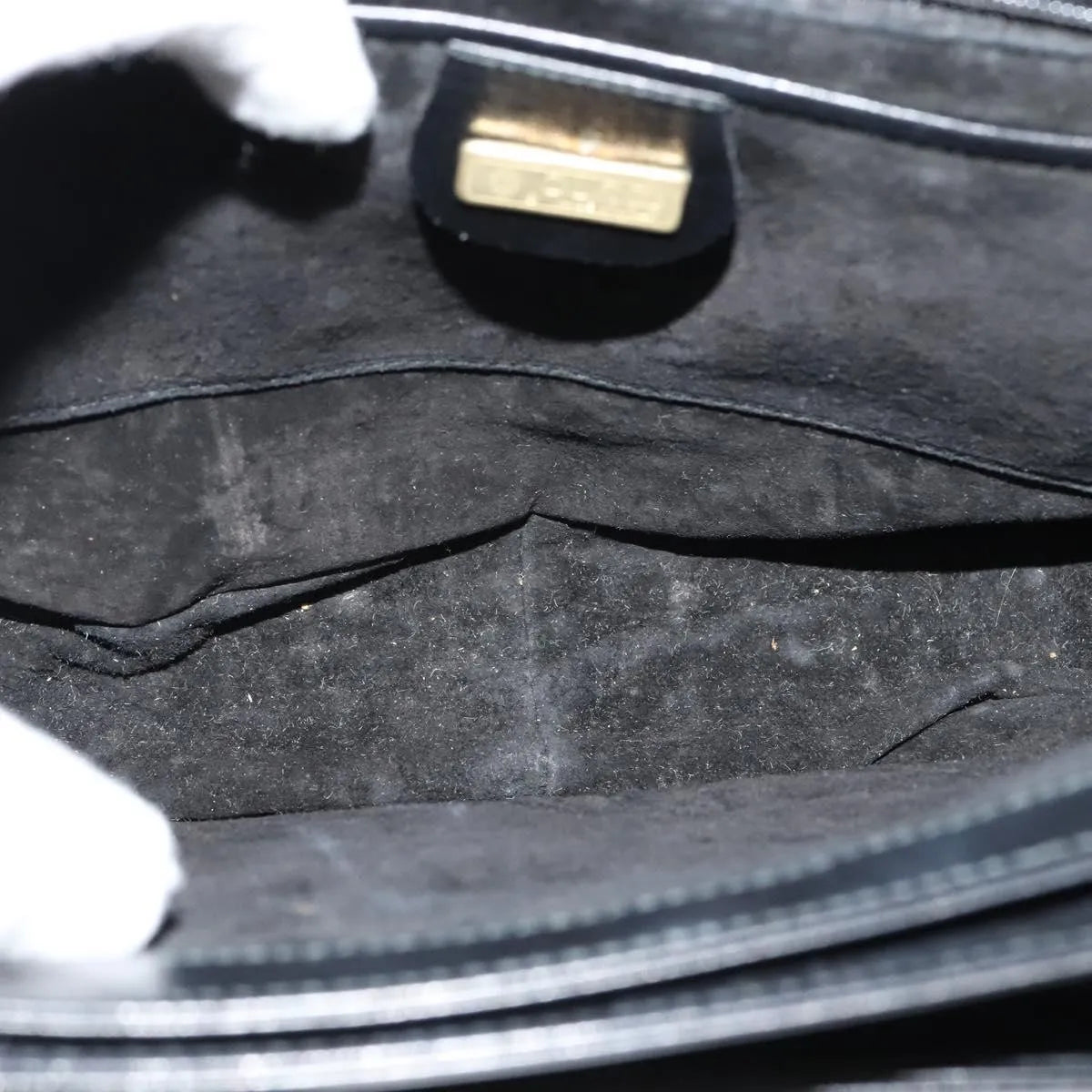 Gucci Vintage Flat Messenger Nylon And Leather Black Leather Shoulder Bag Bag (Pre-Owned)