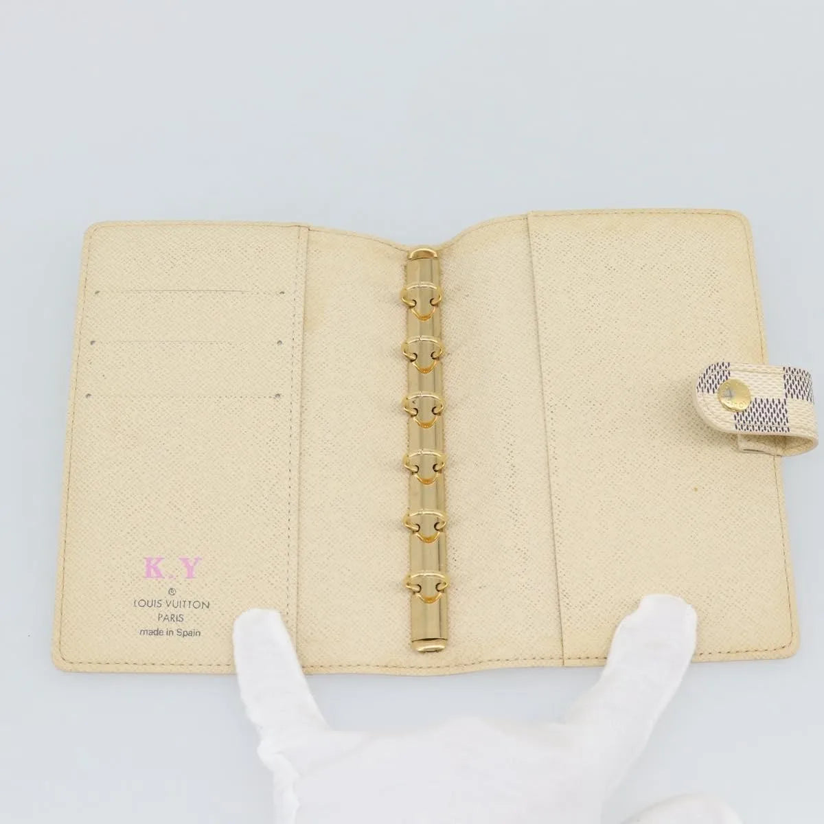 Louis Vuitton Agenda Cover Damier Beige Canvas Clutche & Pouche Bag (Pre-Owned)