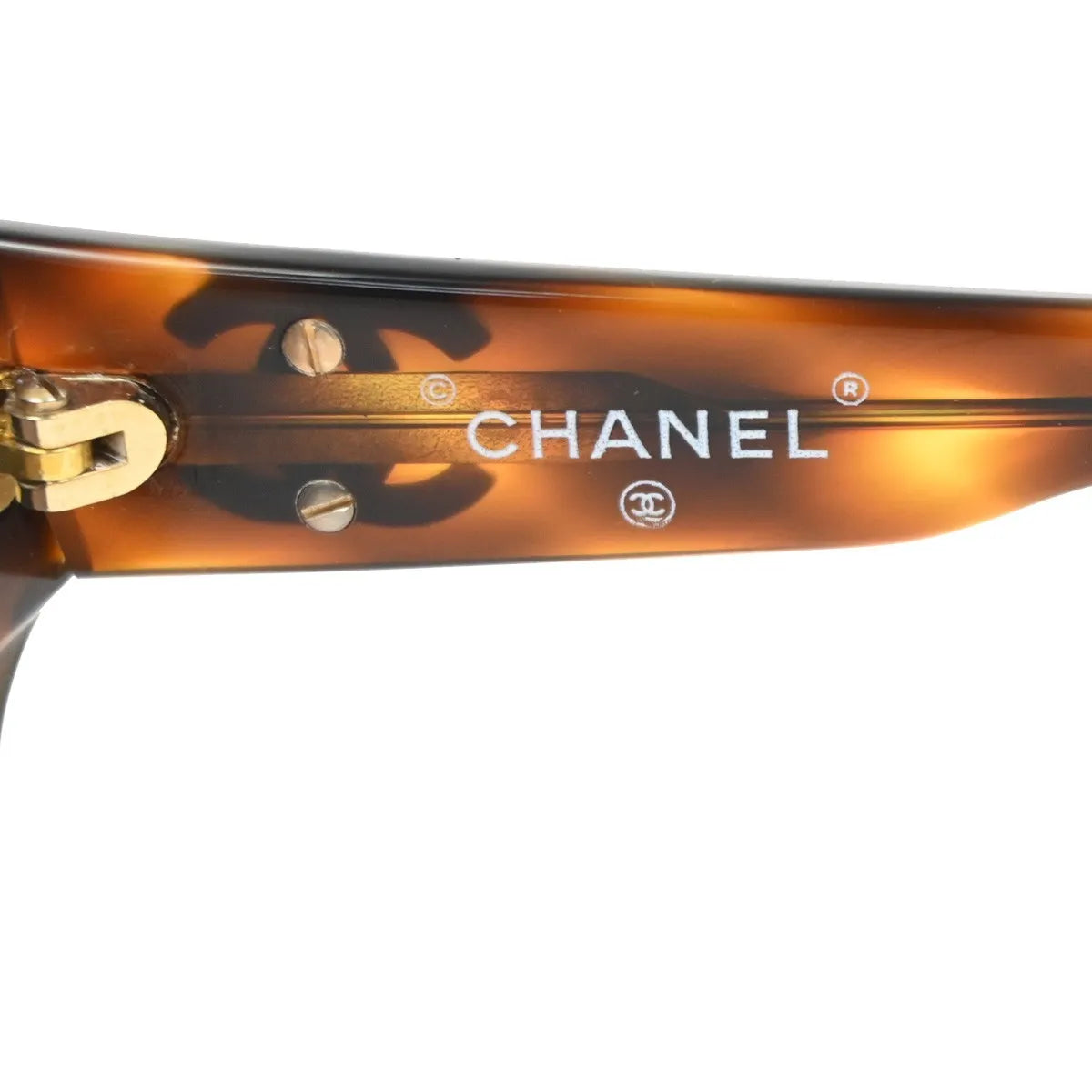 Chanel Logo Cc Plastic Brown Plastic Sunglasse Accessory (Pre-Owned)