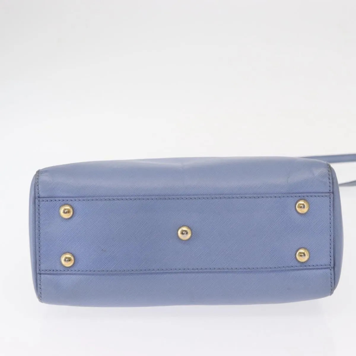 Salvatore Ferragamo Beky Tote Saffiano Leather Blue Leather Handbag (Pre-Owned)