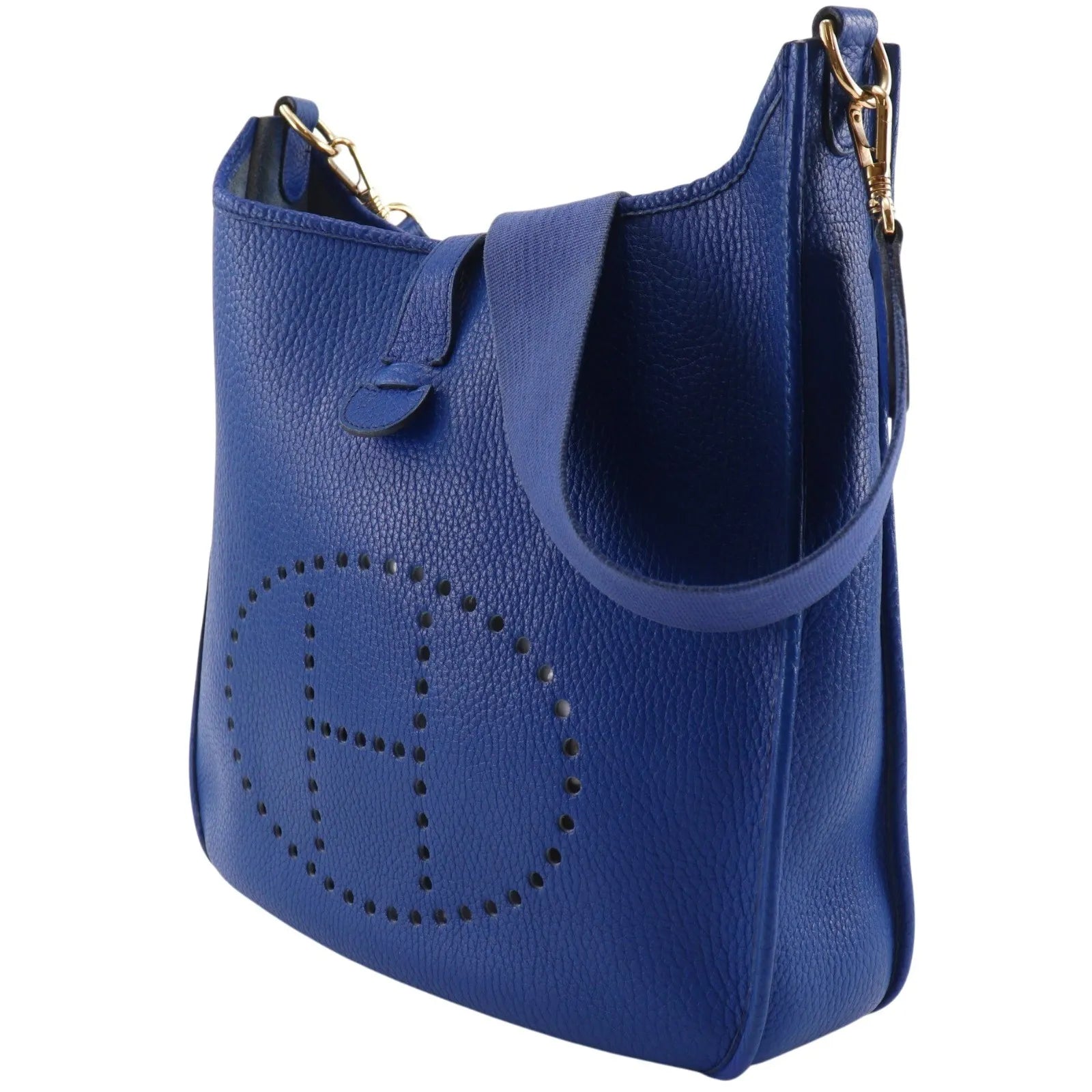 Hermes Evelyne Bag Gen I Ardennes Blue Leather Handbag (Pre-Owned)