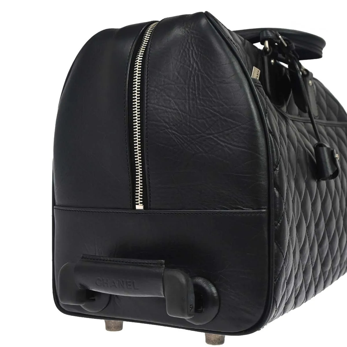 Chanel Chanel Paris New York Line Carry-On Bag Calfskin Black Calfskin Travel Bag Bag (Pre-Owned)