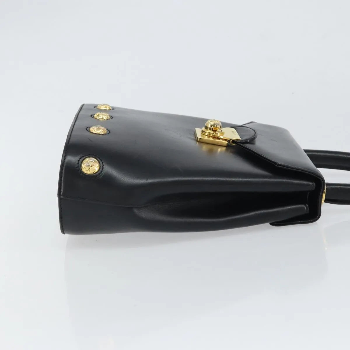 Salvatore Ferragamo Vintage Leather Black Leather Handbag (Pre-Owned)