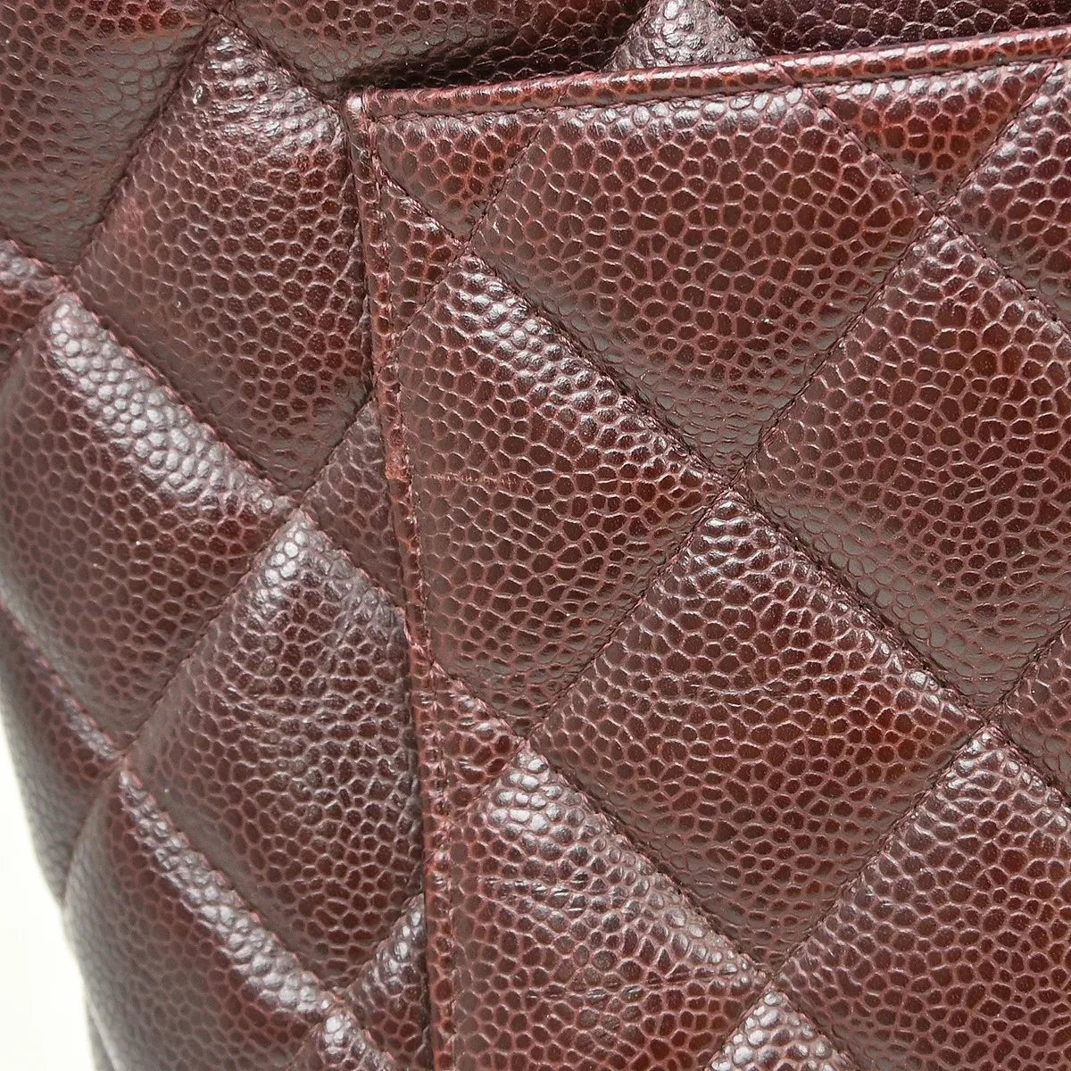Chanel Medallion Tote Quilted Caviar Burgundy Leather Tote Bag Bag (Pre-Owned)