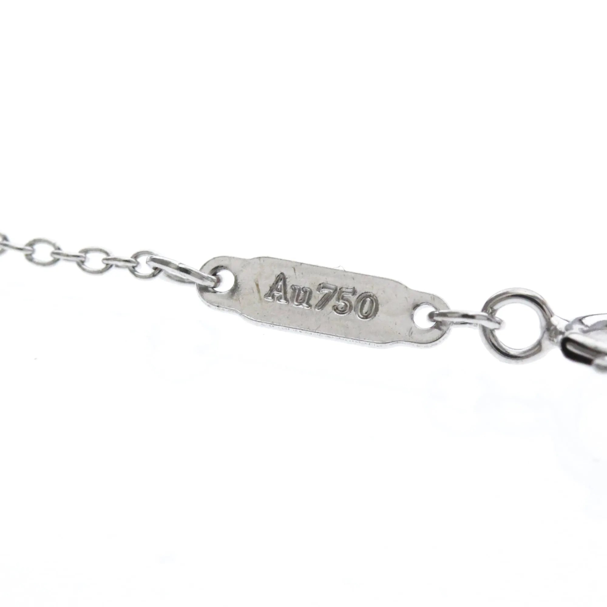 Tiffany & Co. T Smile Pendant 18K White Gold Silver White_Gold Necklace Jewelry (Pre-Owned)