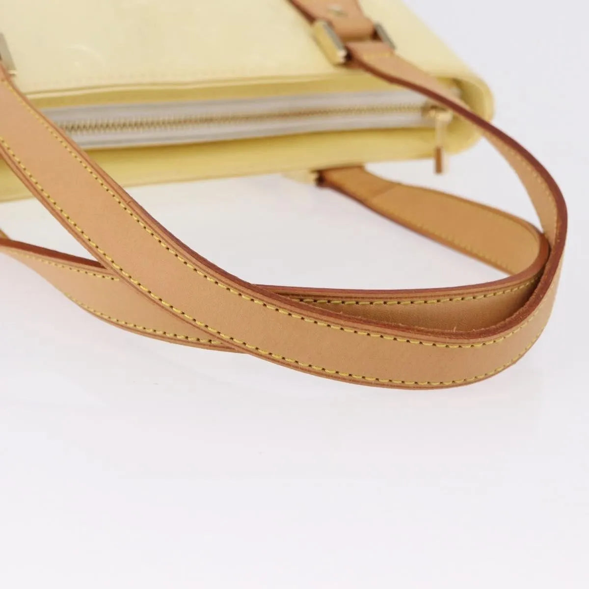 Louis Vuitton Houston Monogram Vernis Beige Patent_Leather Handbag (Pre-Owned)