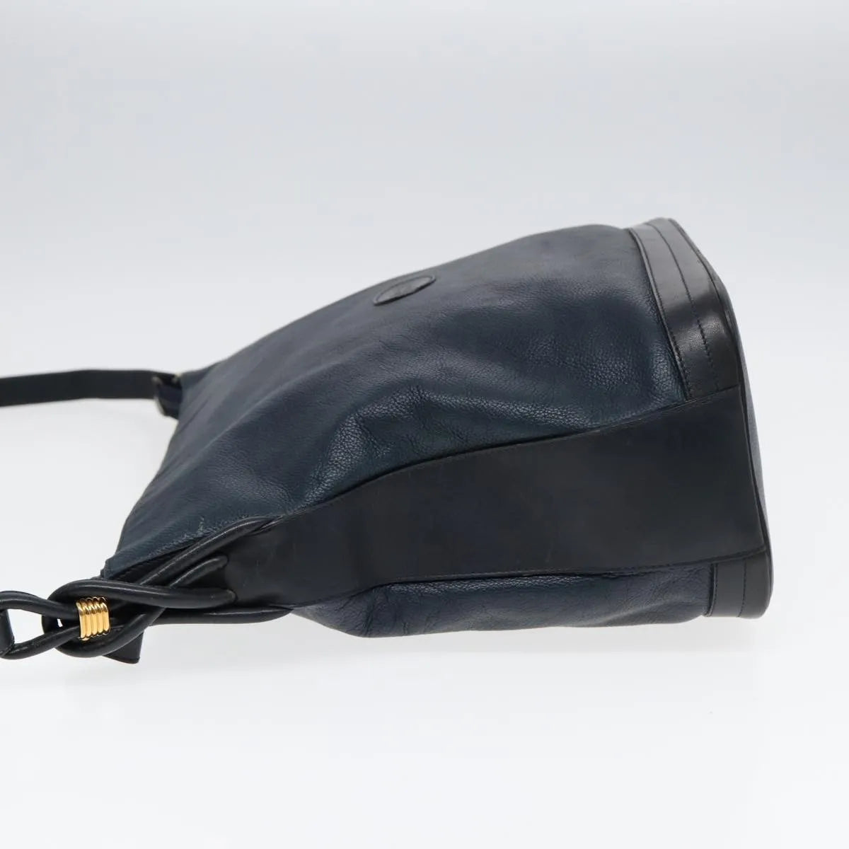 Gucci Vintage Leather Navy Leather Shoulder Bag Bag (Pre-Owned)