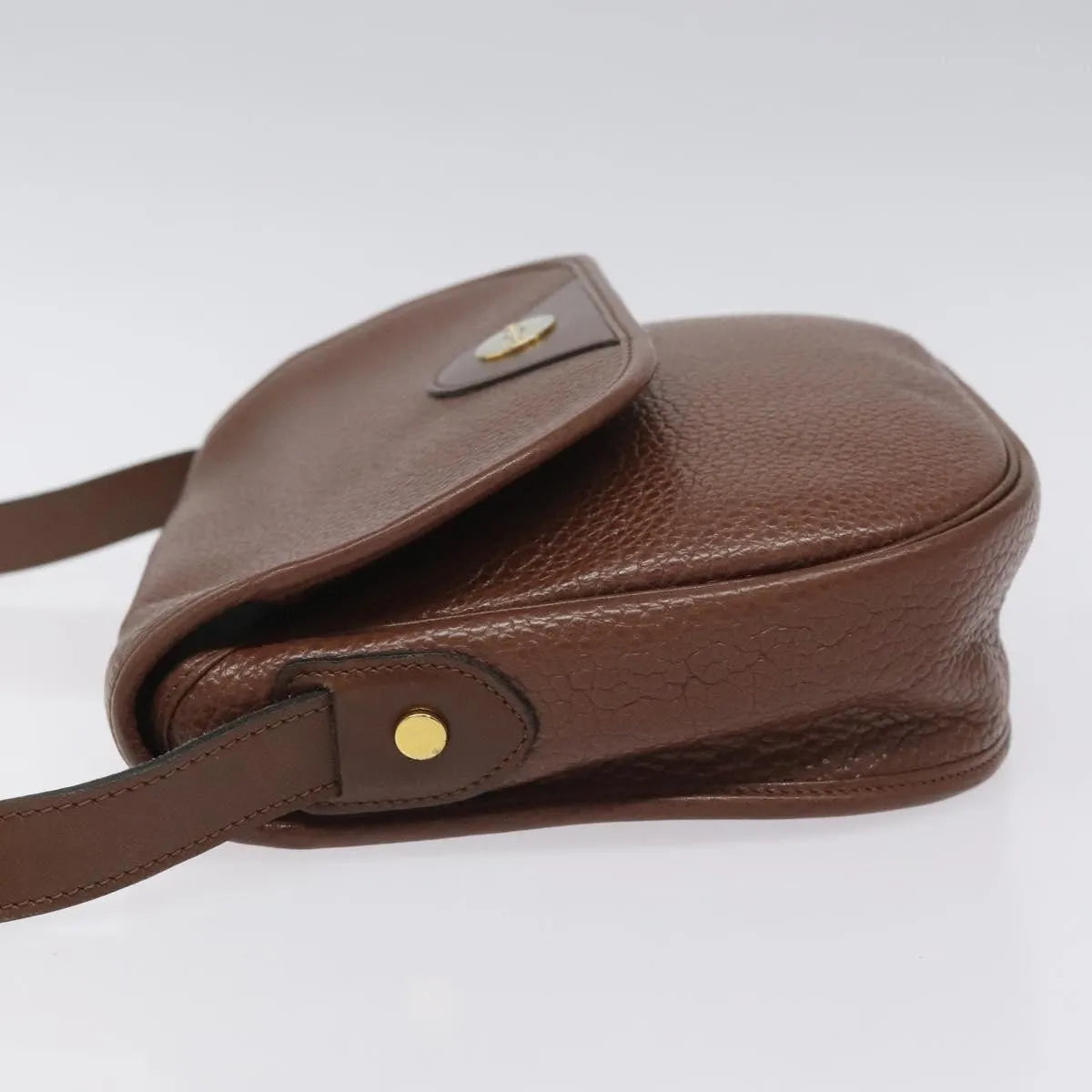 Christian Dior Vintage Cd Flap Leather Brown Leather Shoulder Bag Bag (Pre-Owned)