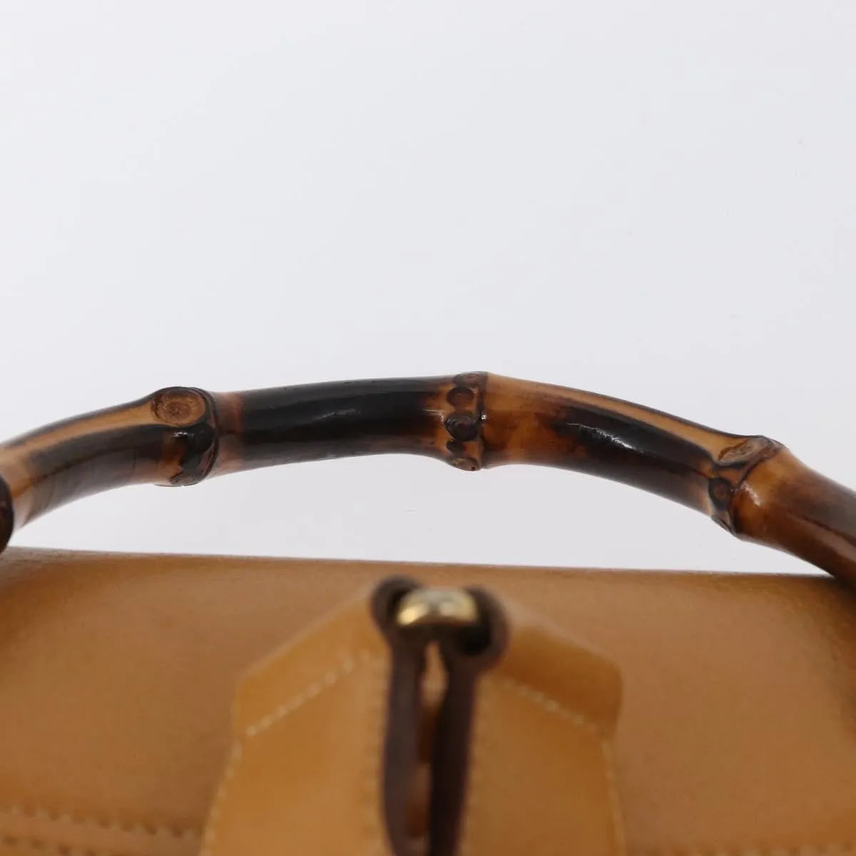 Gucci Vintage Bamboo Leather Brown Leather Backpack Bag (Pre-Owned)