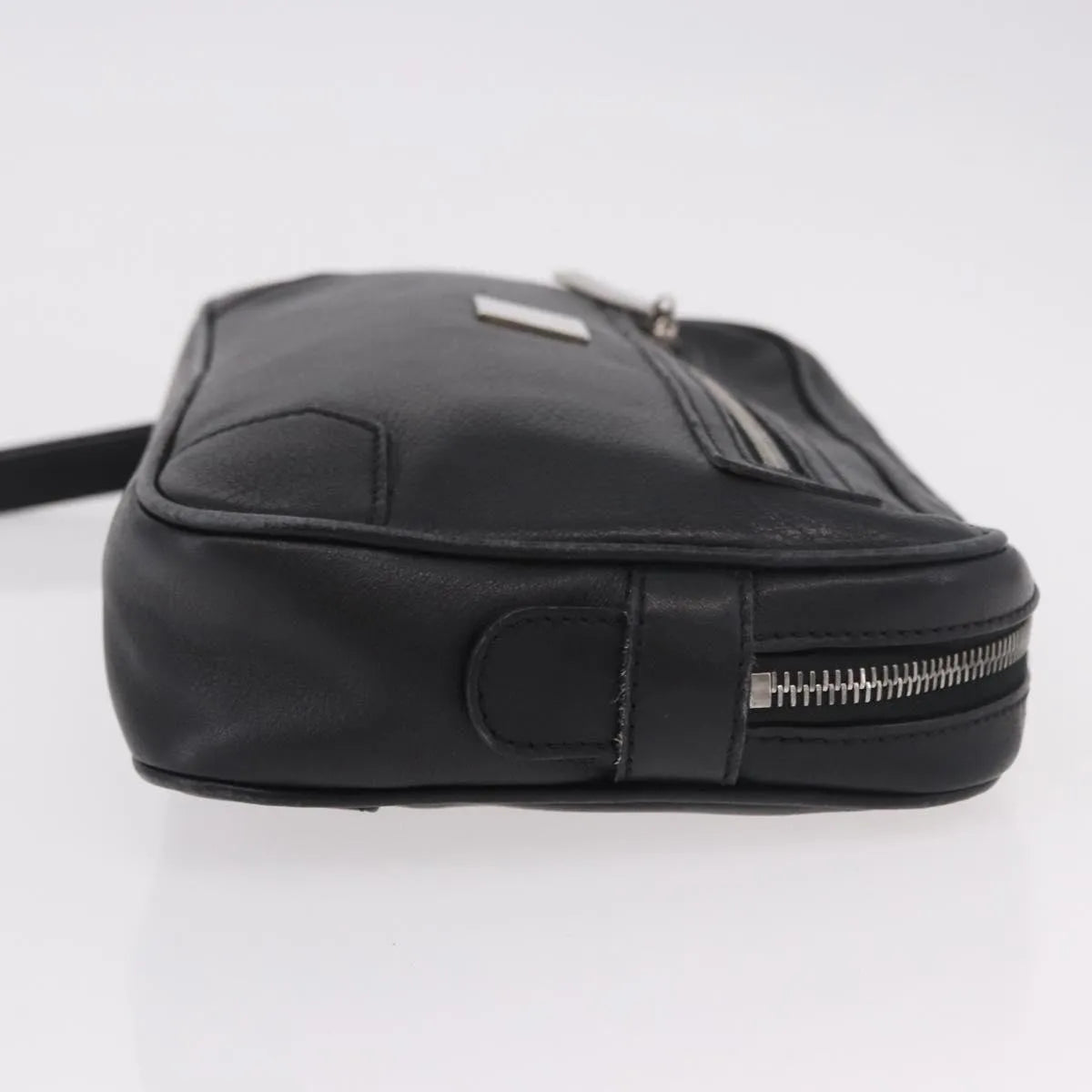 Celine Vintage Zip Wristlet Clutch Leather Black Leather Clutche & Pouche Bag (Pre-Owned)