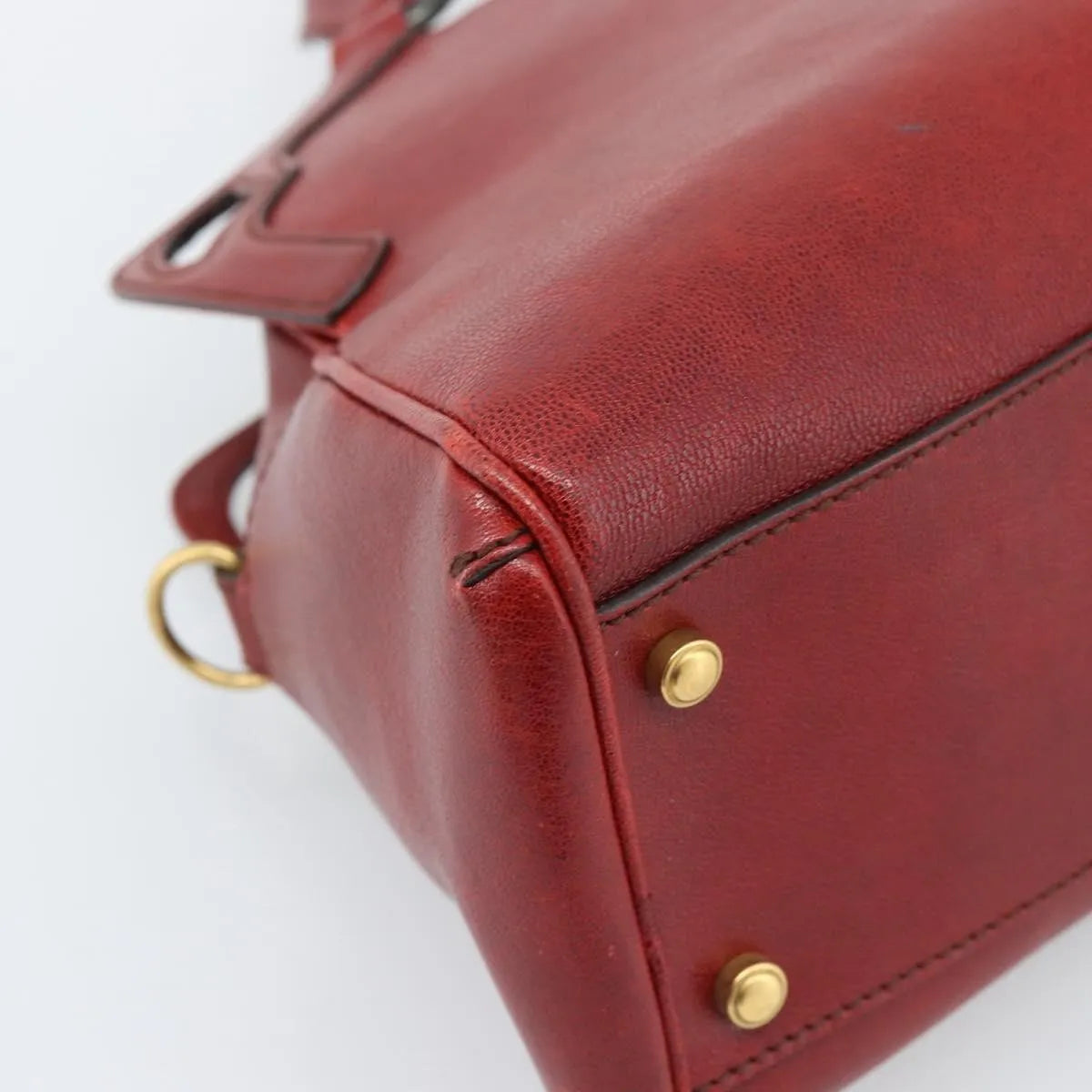 Cartier Marcello Leather Red Leather Handbag (Pre-Owned)