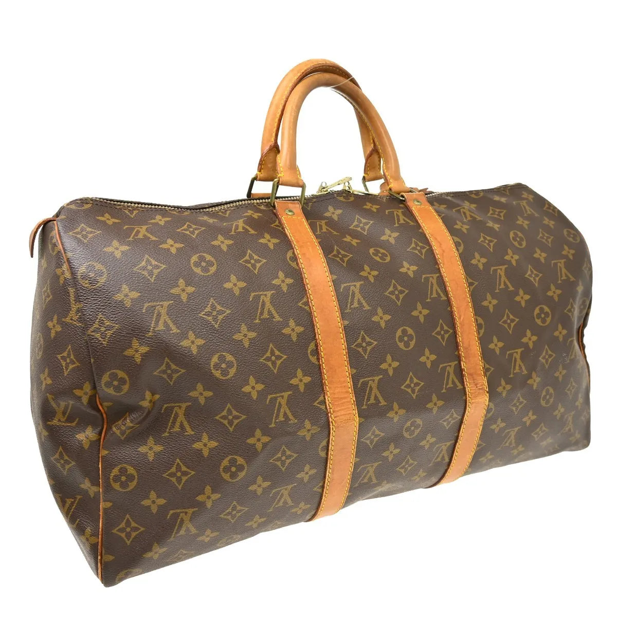 Louis Vuitton Keepall Canvas Brown Canvas Travel Bag Bag (Pre-Owned)
