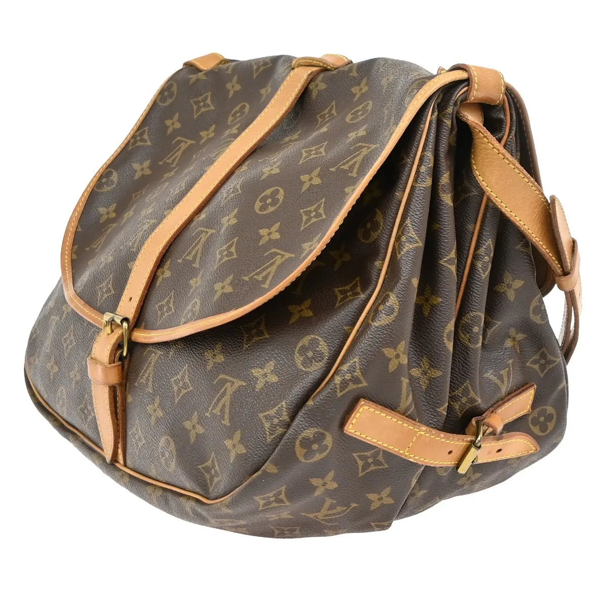 Louis Vuitton Saumur Monogram Canvas Brown Canvas Shoulder Bag Bag (Pre-Owned)