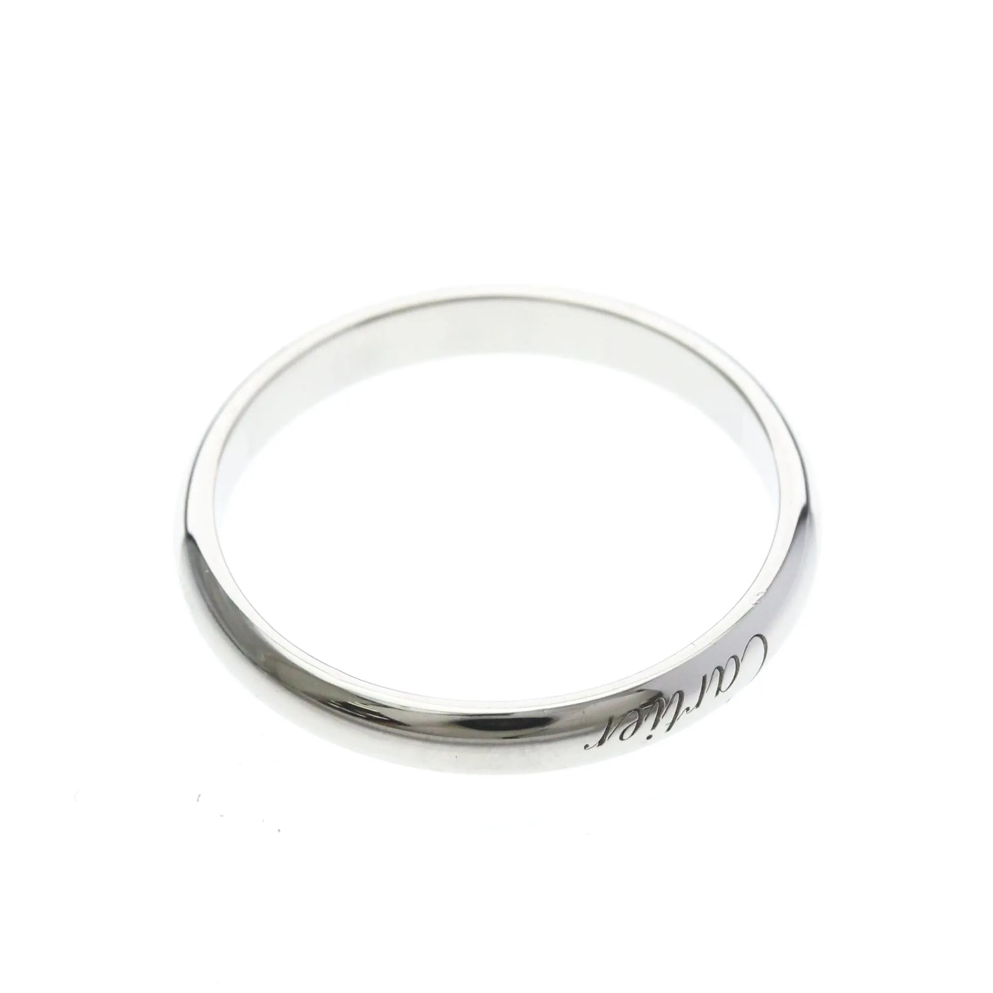 Cartier 1895 Wedding Band Platinum Silver Platinum Ring Jewelry (Pre-Owned)