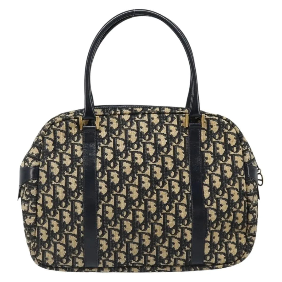 Christian Dior Vintage Trotter Boston Diorissimo Canvas Navy Canvas Handbag (Pre-Owned)