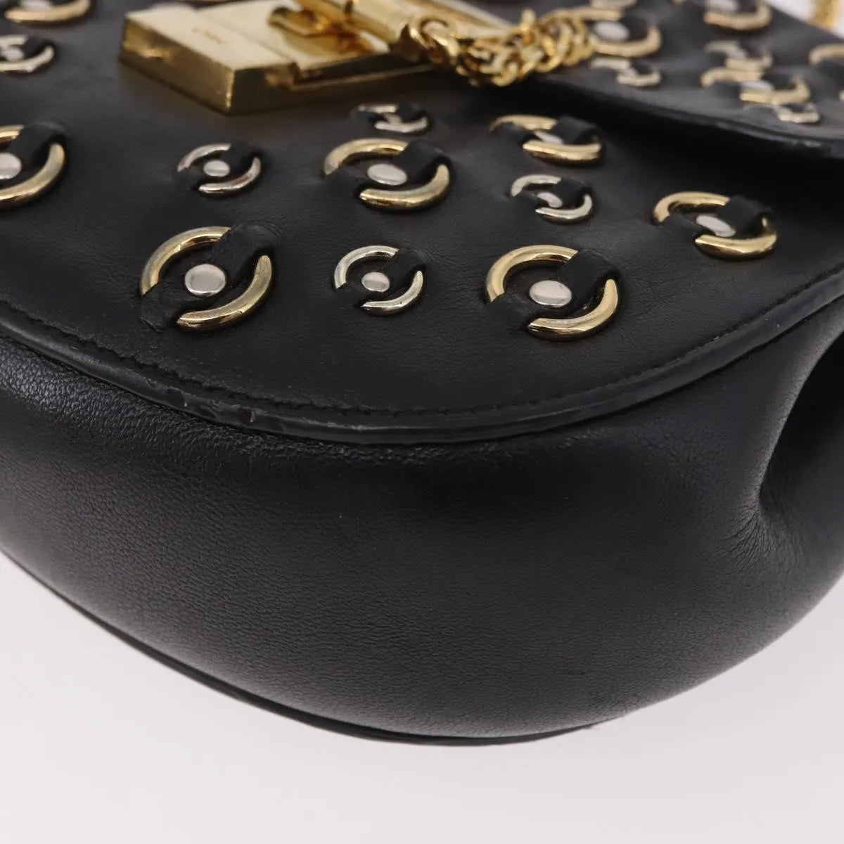 Chloe Drew Leather Black Leather Shoulder Bag Bag (Pre-Owned)