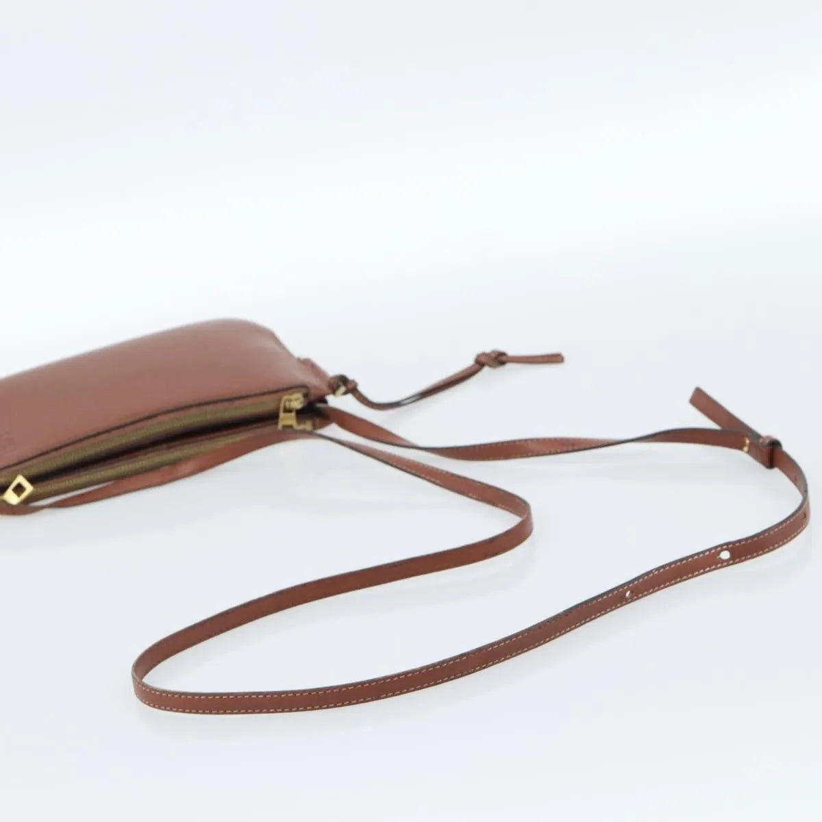 Loewe Gate Double Zip Leather Brown Leather Shoulder Bag Bag (Pre-Owned)
