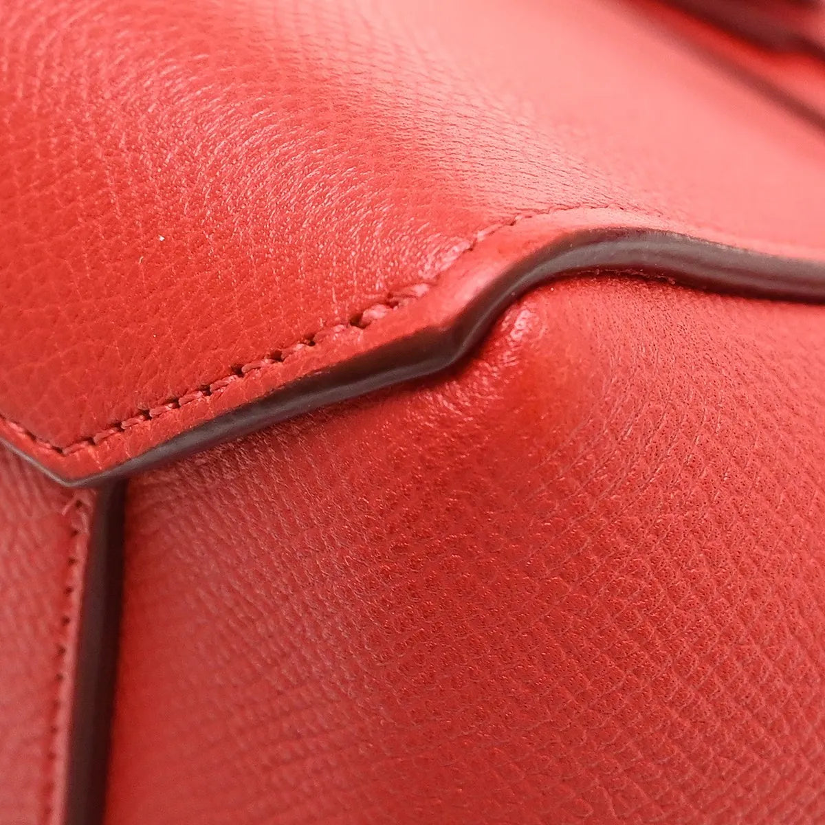 Celine Belt Calfskin Red Leather Handbag (Pre-Owned)