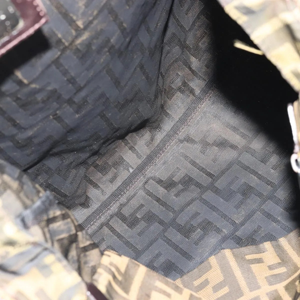 Fendi Zucca Tote Canvas Black Canvas Handbag (Pre-Owned)