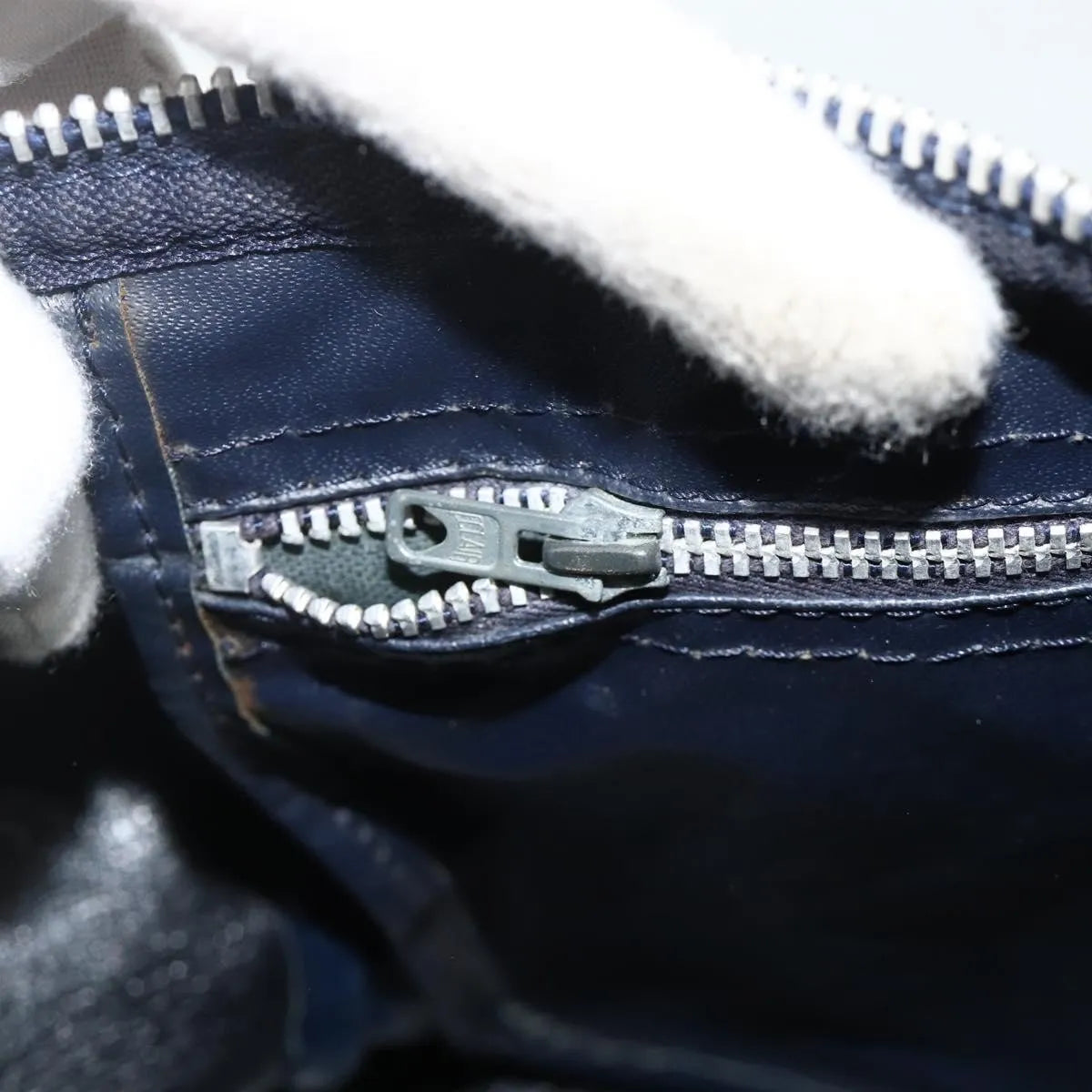 Christian Dior Vintage Trotter Boston Diorissimo Canvas Navy Canvas Handbag (Pre-Owned)