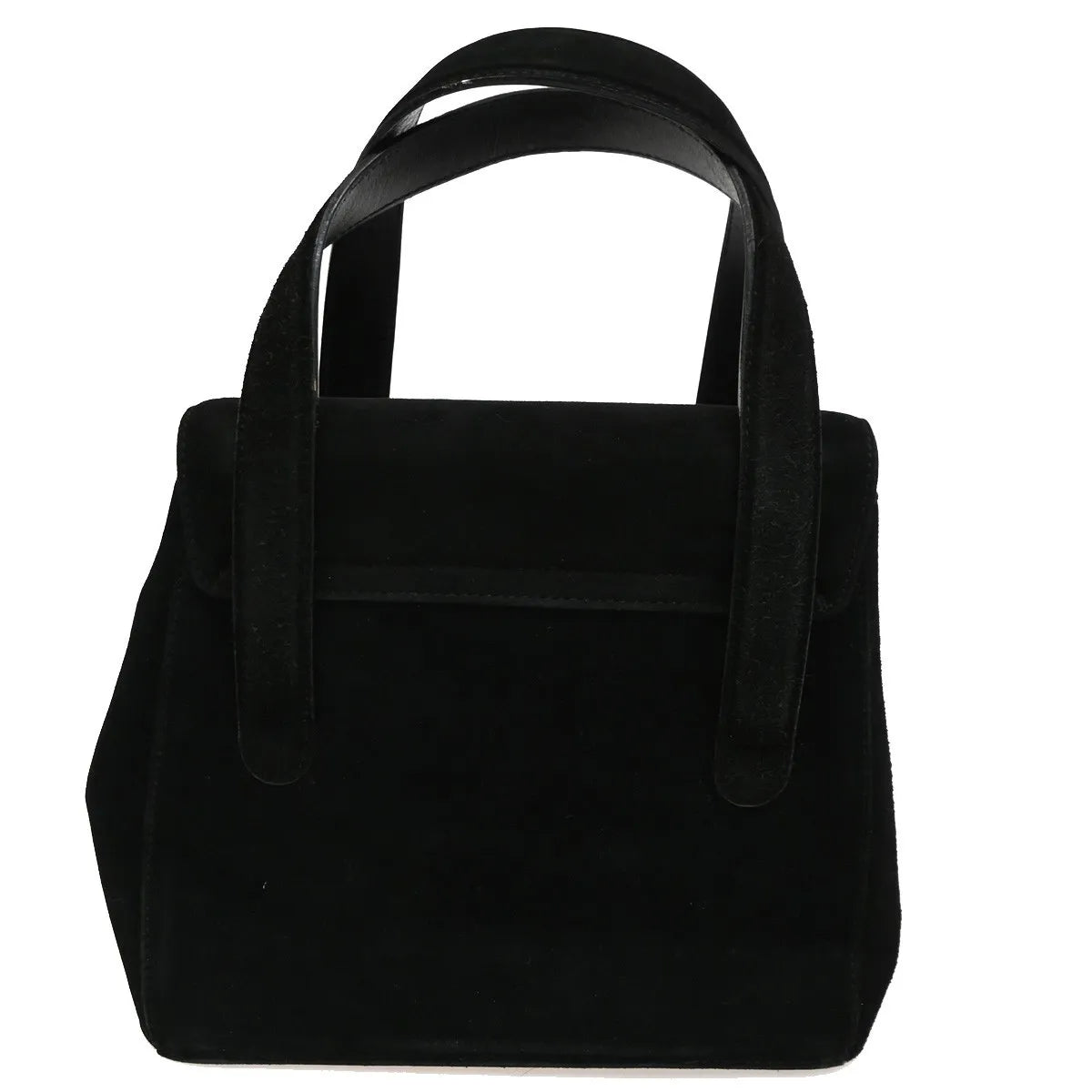 Salvatore Ferragamo Gancini Suede Black Suede Handbag (Pre-Owned)