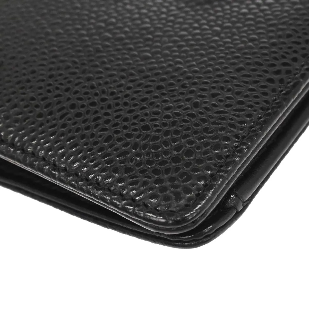Chanel Chanel V Stitch Chevron Long Bifold Wallet Pink Chevron Black Calfskin Wallets Accessory (Pre-Owned)