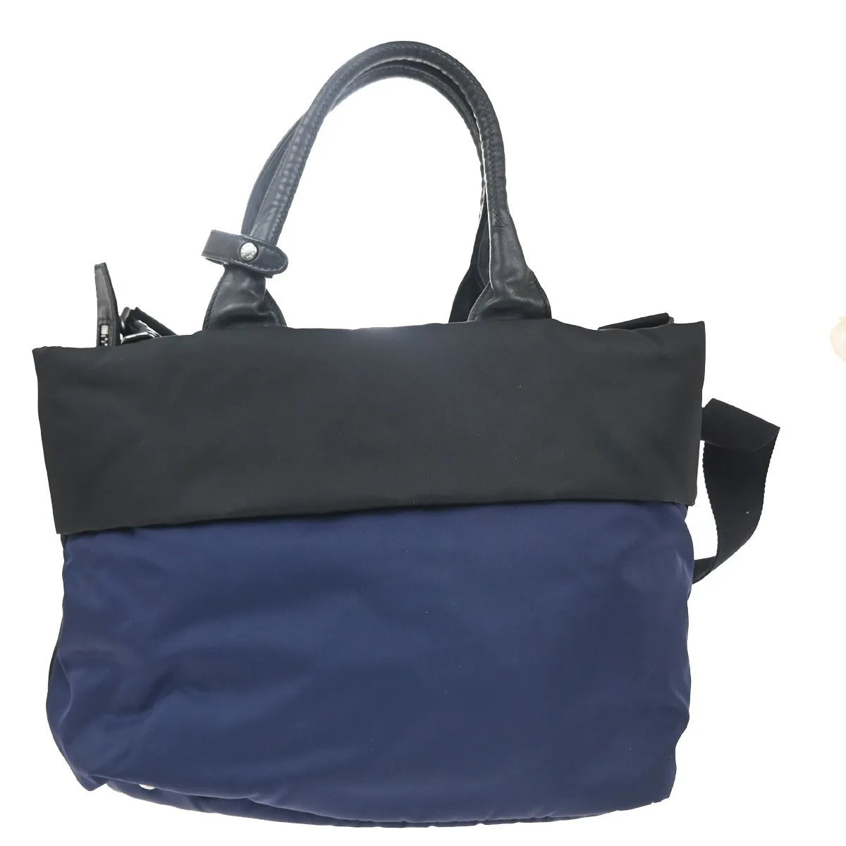 Prada Convertible Double Tote Tessuto Black Nylon Handbag (Pre-Owned)