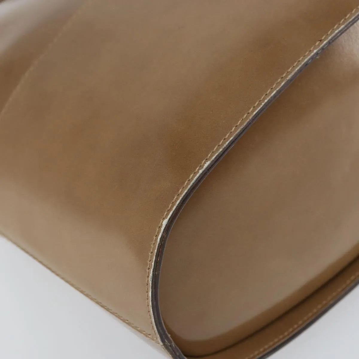 Salvatore Ferragamo Vintage Chain Patent Leather Beige Patent_Leather Shoulder Bag Bag (Pre-Owned)
