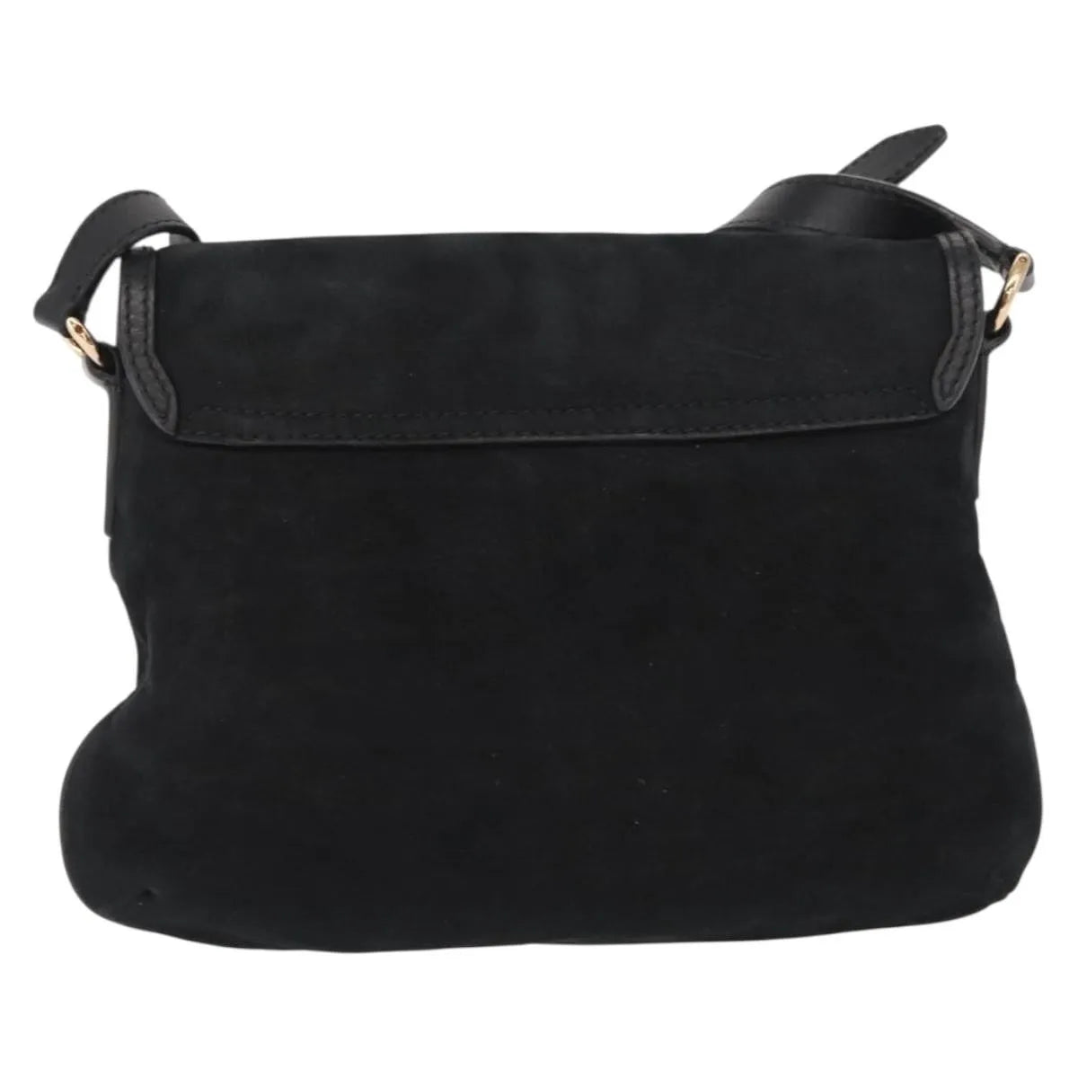 Salvatore Ferragamo Gancini Suede Black Suede Shoulder Bag Bag (Pre-Owned)