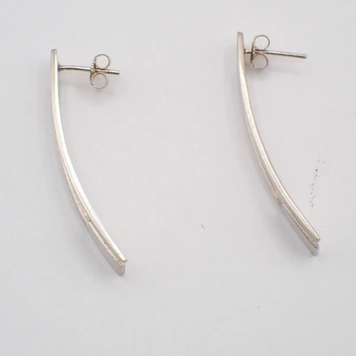 Gucci G Logo Long Studs Silver 925 Silver Silver Earrings Jewelry (Pre-Owned)