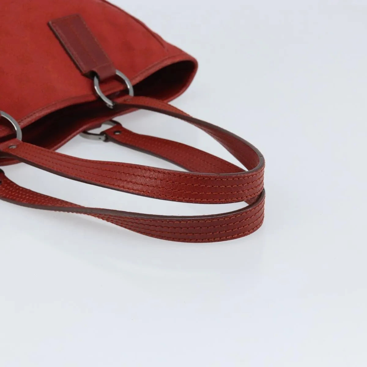Gucci Vintage Open Tote Gg Canvas And Leather Red Canvas Tote Bag Bag (Pre-Owned)