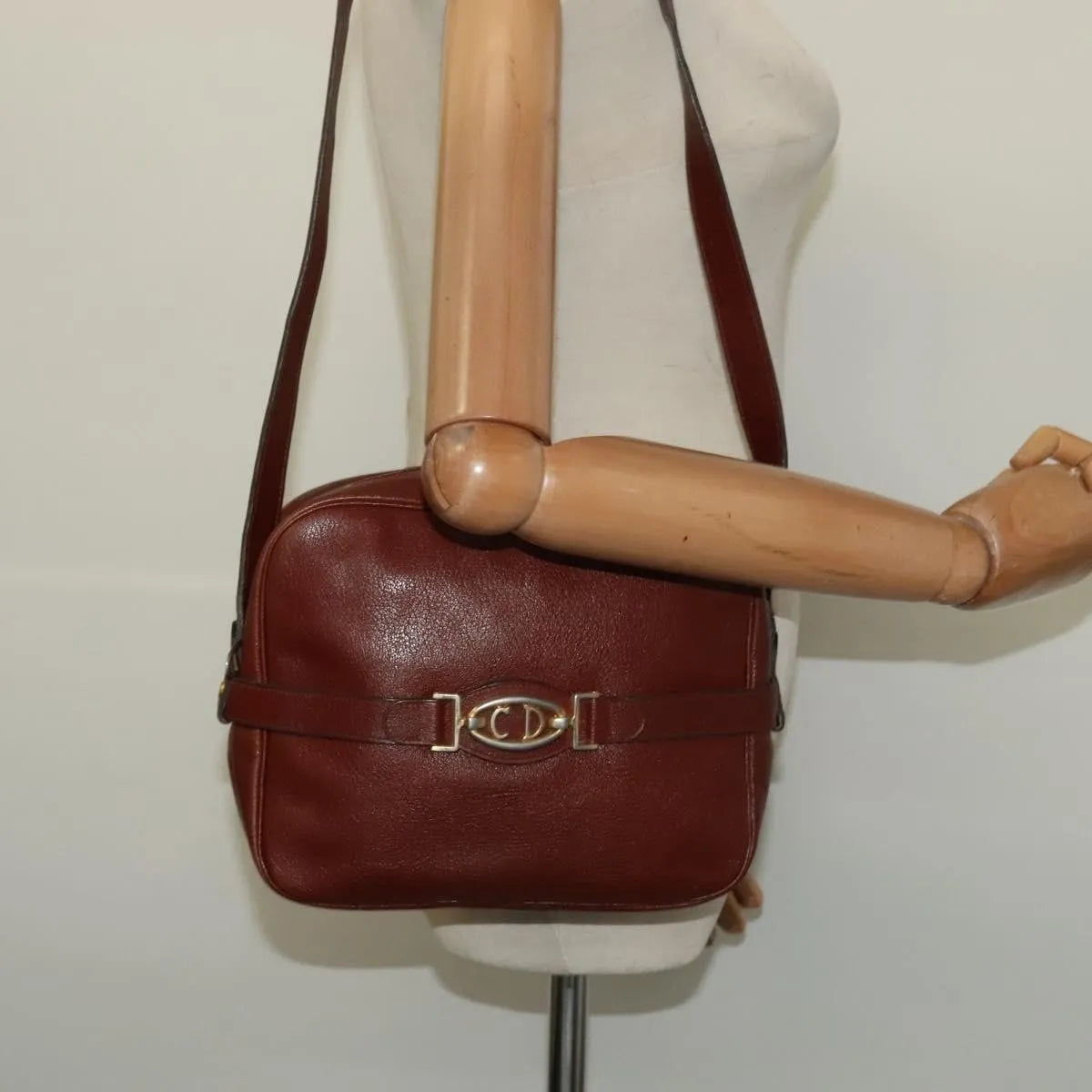 Christian Dior Vintage Leather Brown Leather Shoulder Bag Bag (Pre-Owned)