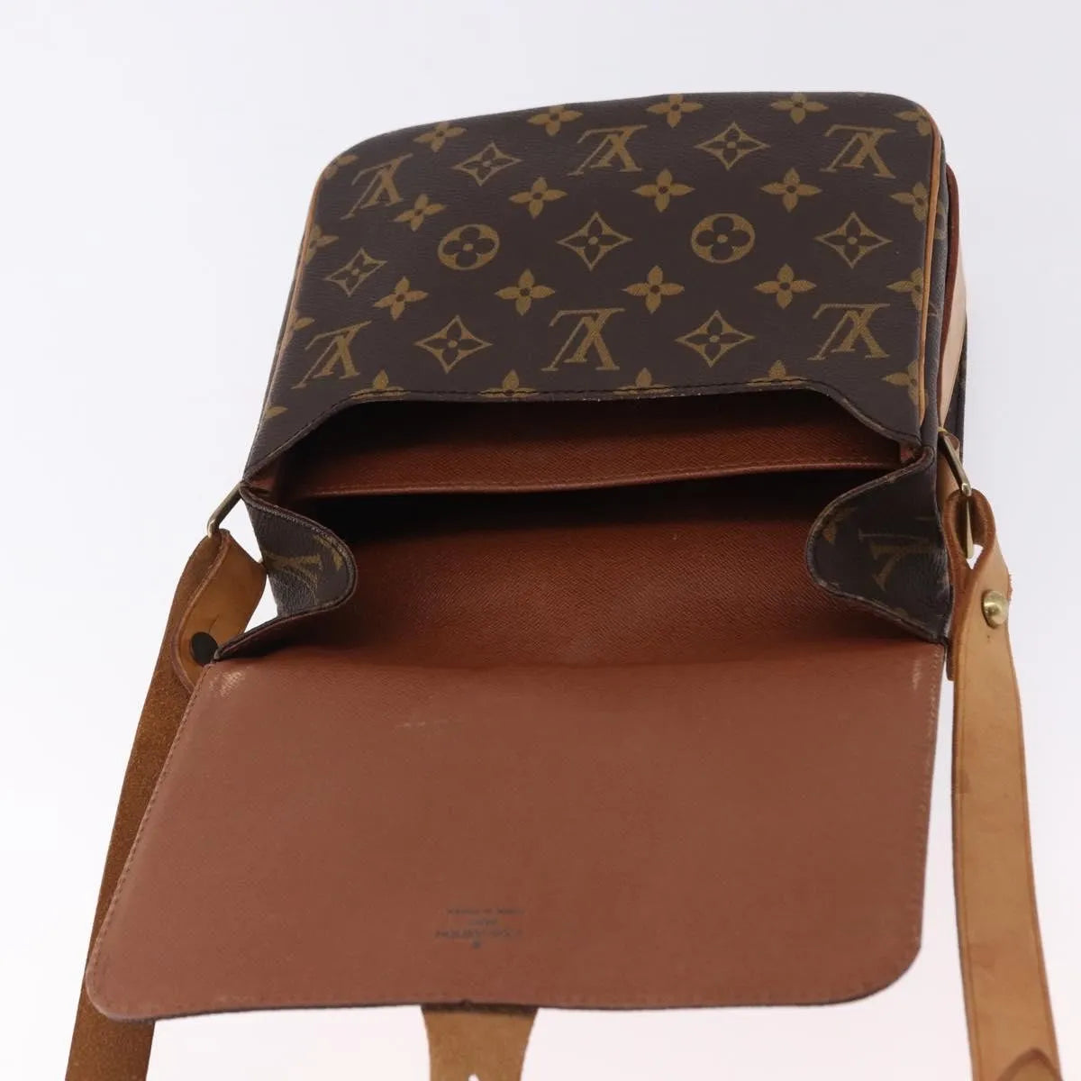 Louis Vuitton Cartouchiere Monogram Brown Canvas Shoulder Bag Bag (Pre-Owned)