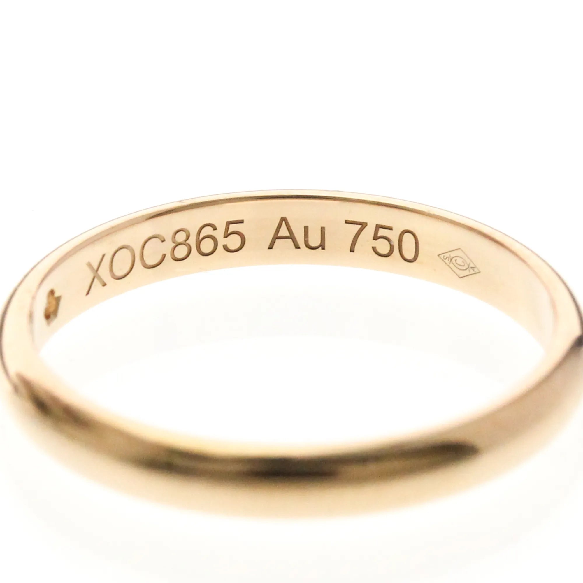 Cartier 1895 Wedding Band 18K Rose Gold With Diamond Gold Pink_Gold Ring Jewelry (Pre-Owned)
