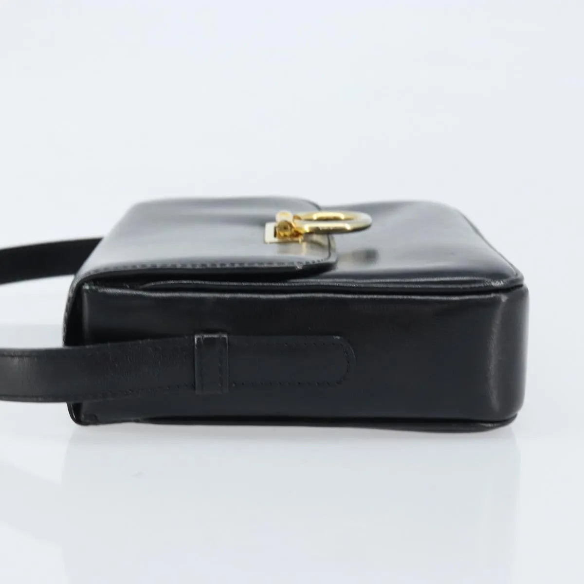 Celine Shoulder Leather Black Leather Shoulder Bag Bag (Pre-Owned)