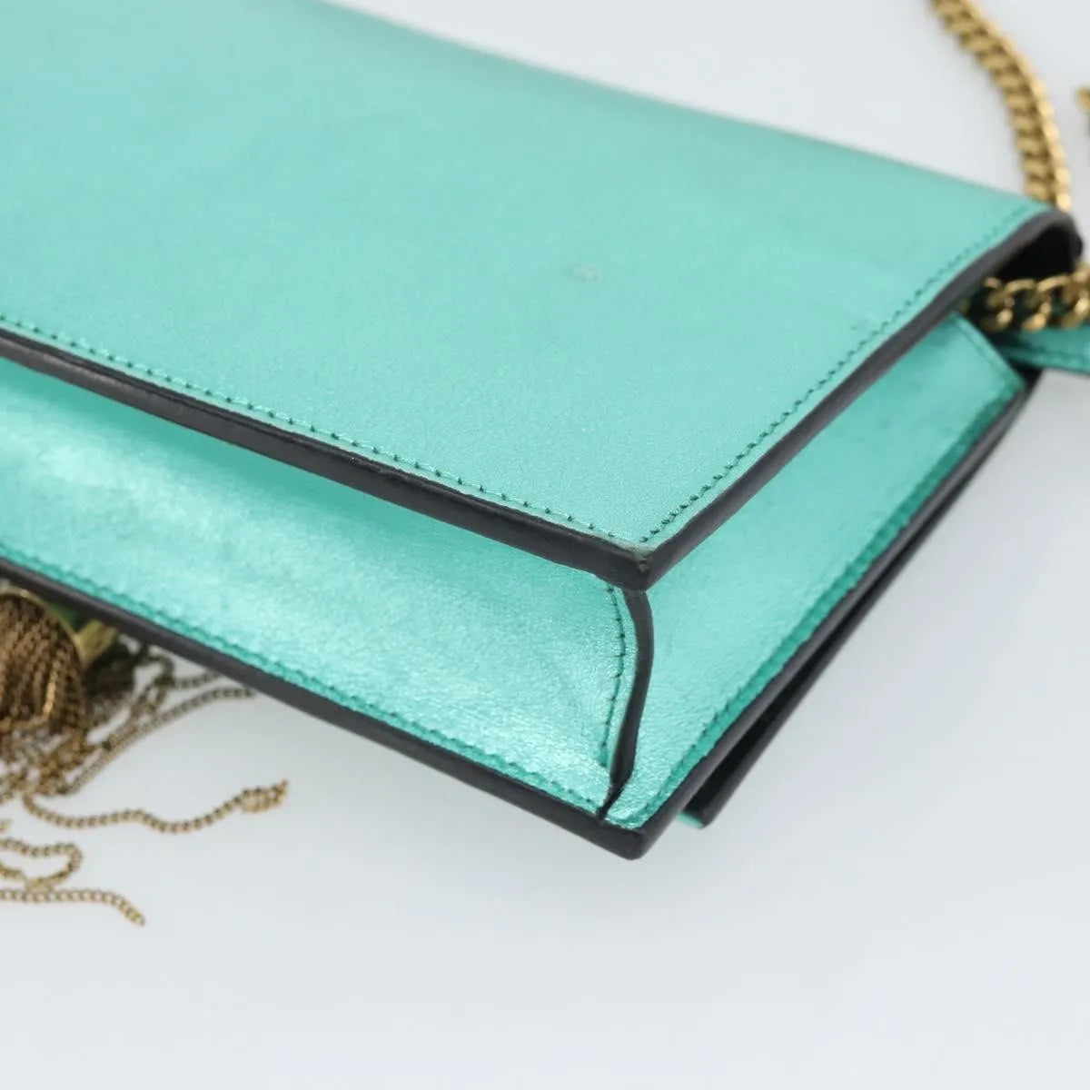 Saint Laurent Kate Leather Green Leather Shoulder Bag Bag (Pre-Owned)