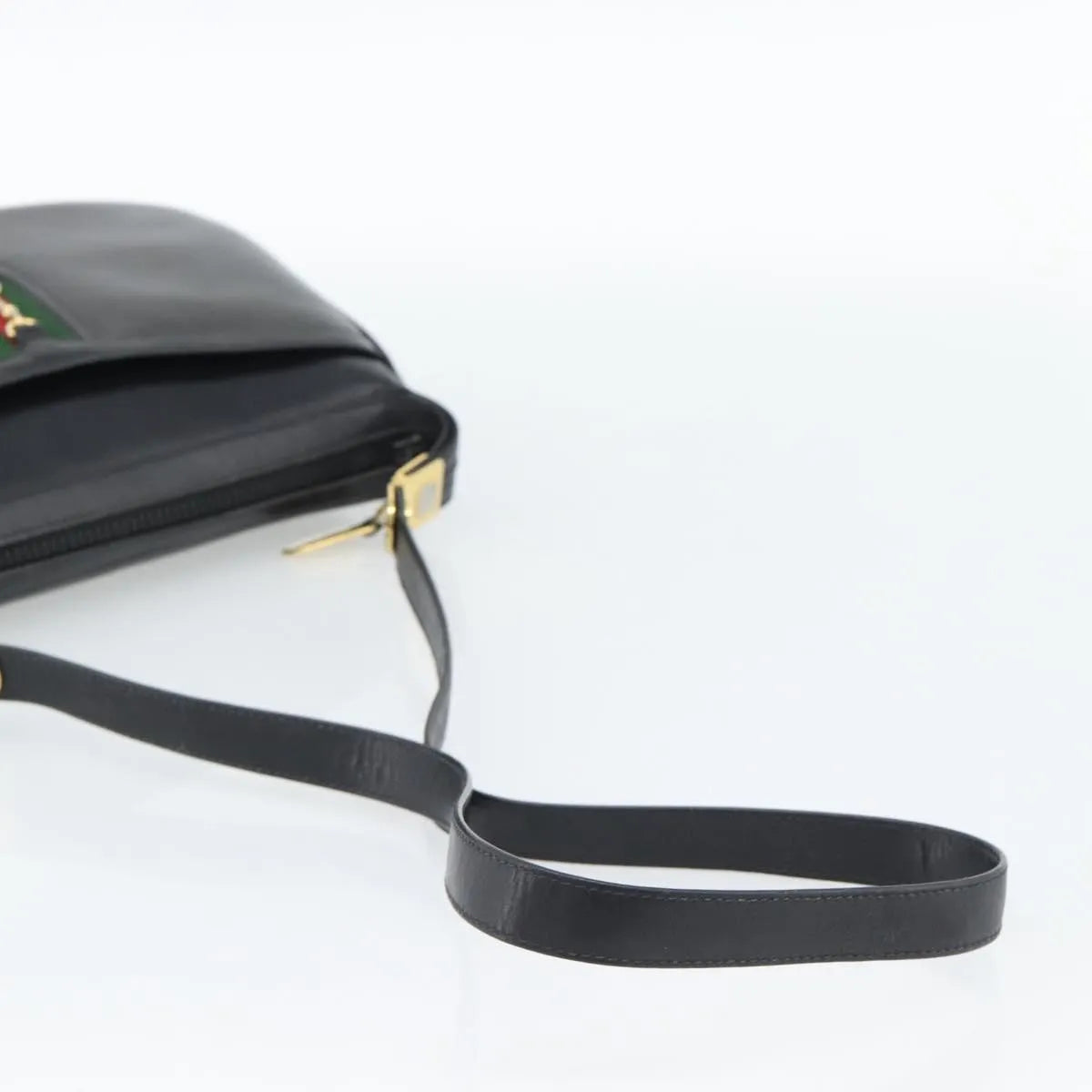 Gucci Vintage Horsebit Leather Black Leather Shoulder Bag Bag (Pre-Owned)