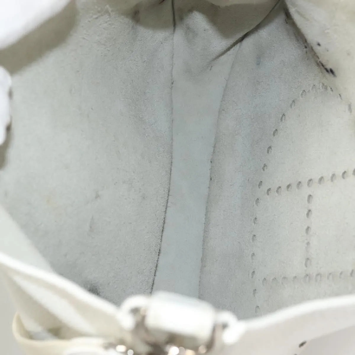 Hermes Evelyne Bag Gen I Togo White Leather Handbag (Pre-Owned)