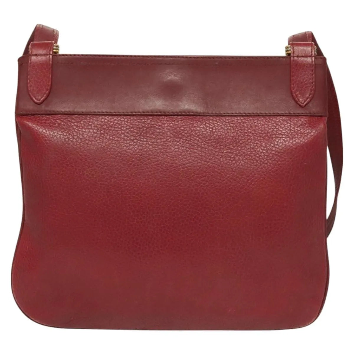 Cartier Vintage Must De Cartier Leather Burgundy Leather Shoulder Bag Bag (Pre-Owned)