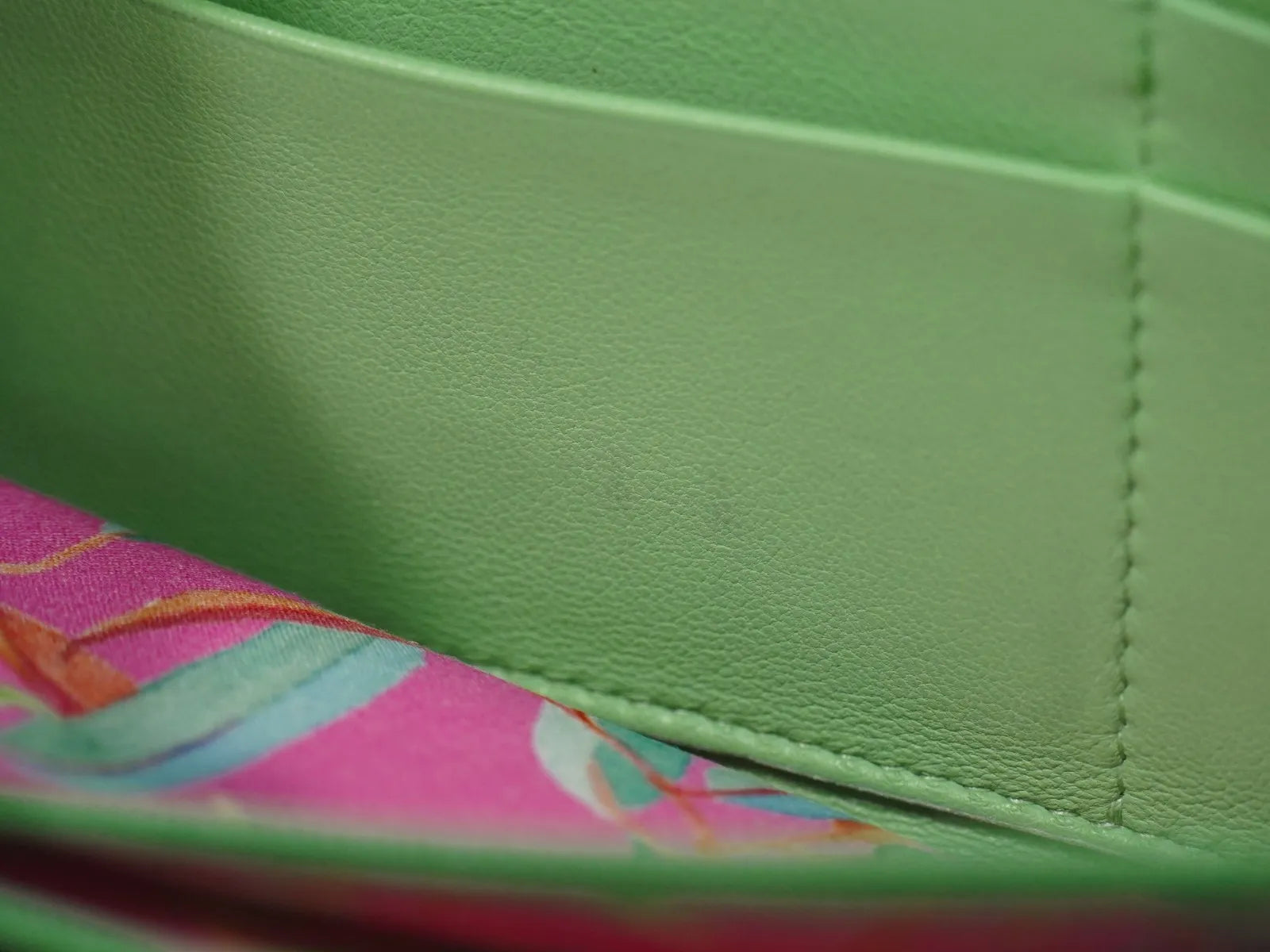 Chanel Wild Stitch Topics Wallet Lambskin Green Leather Wallets Accessory (Pre-Owned)