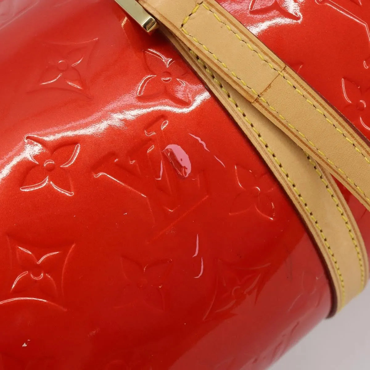 Louis Vuitton Bedford Monogram Vernis Red Patent_Leather Handbag (Pre-Owned)