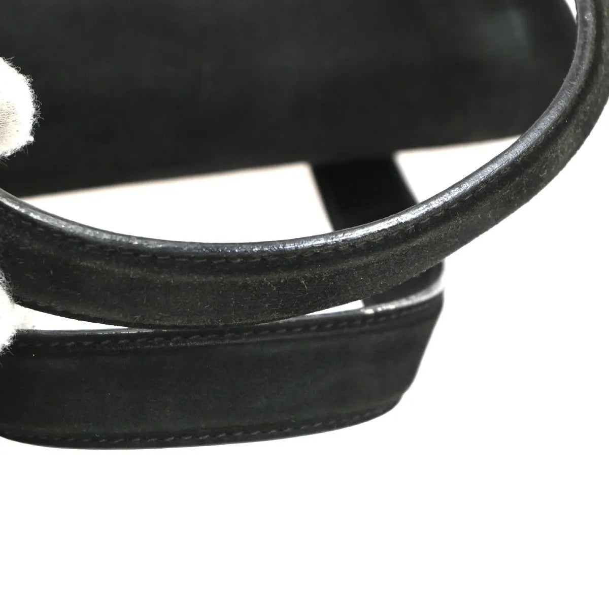 Salvatore Ferragamo Gancini Suede Black Suede Handbag (Pre-Owned)