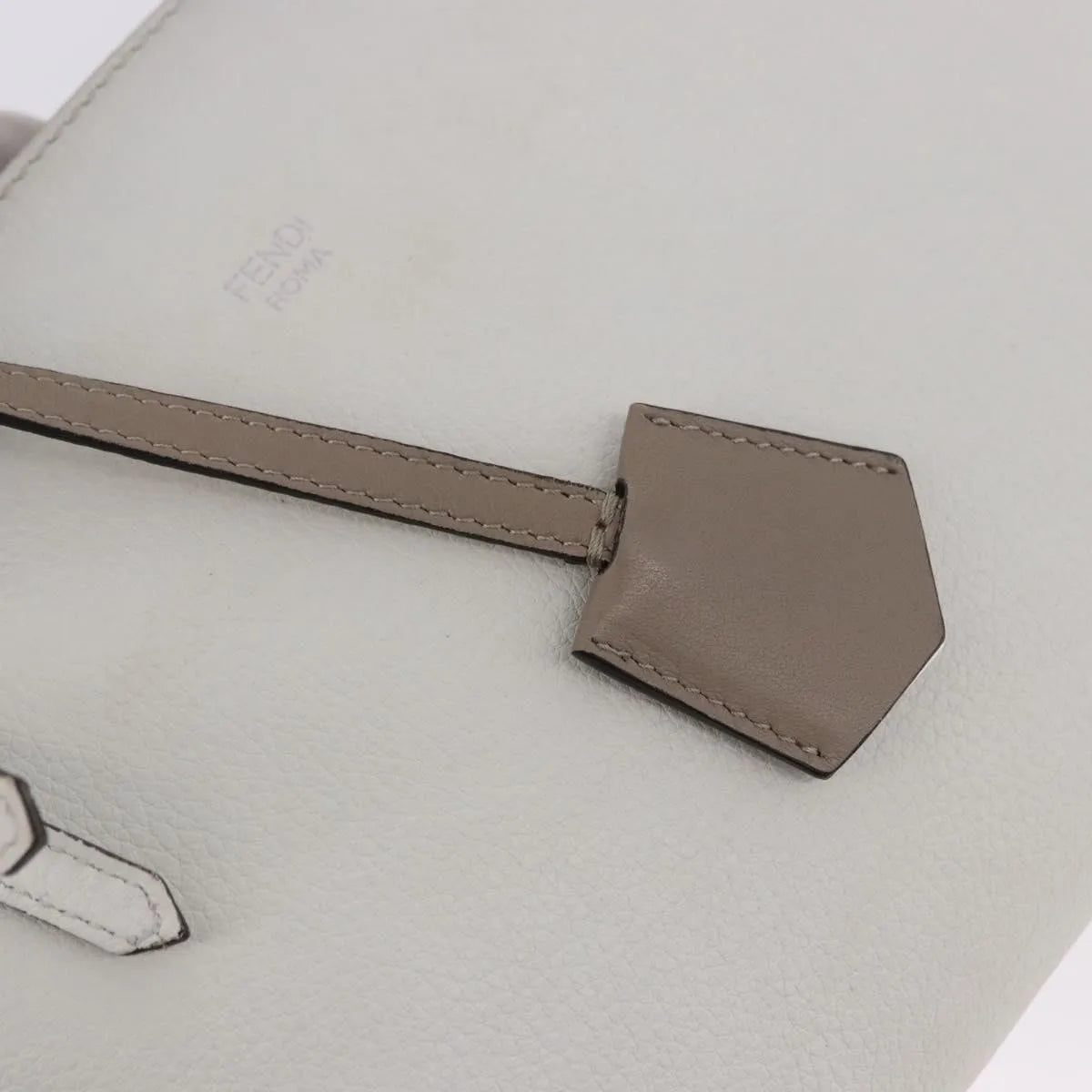 Fendi By The Way Satchel M White Leather Crossbody Bag Bag (Pre-Owned)