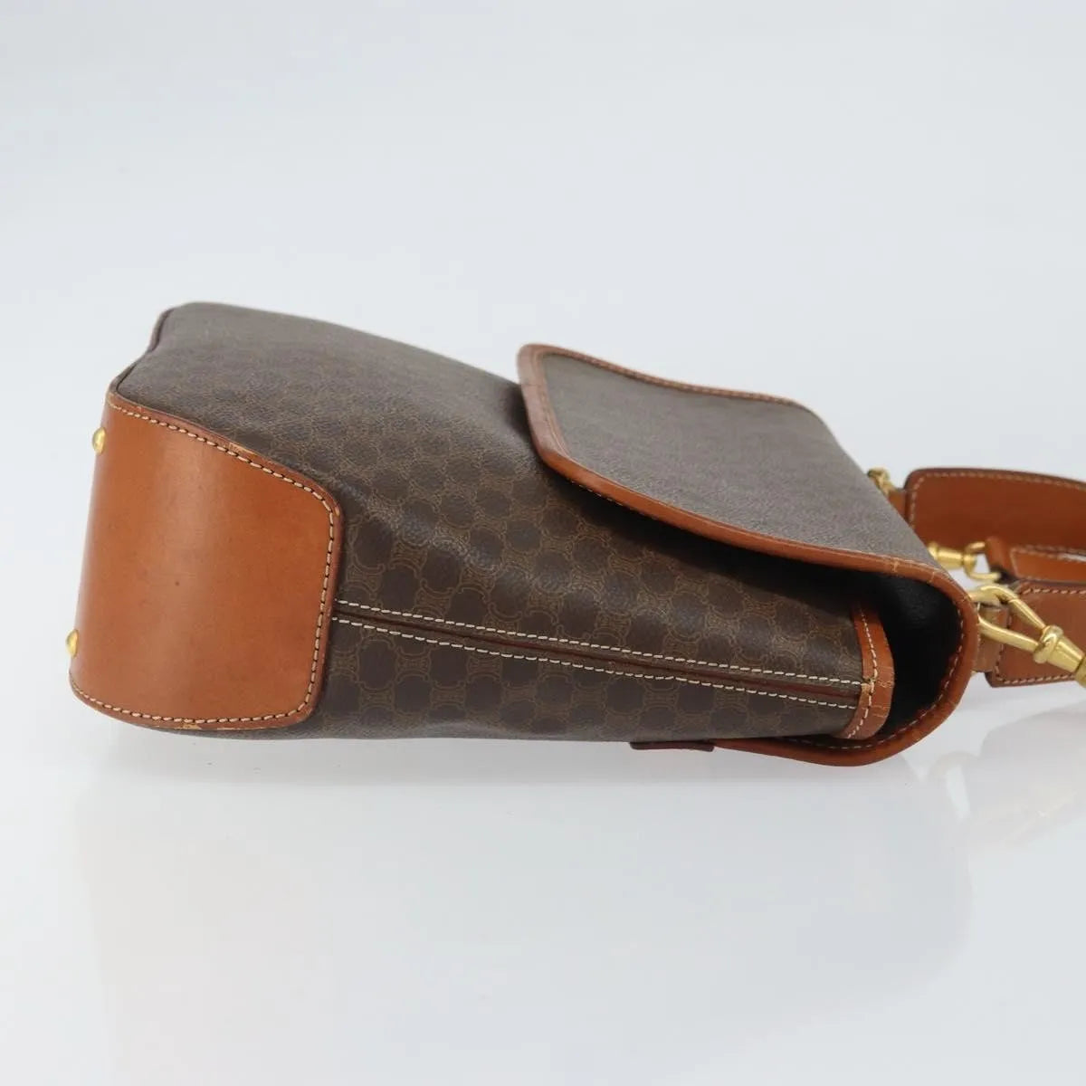 Celine Vintage Macadam Canvas Brown Canvas Handbag (Pre-Owned)