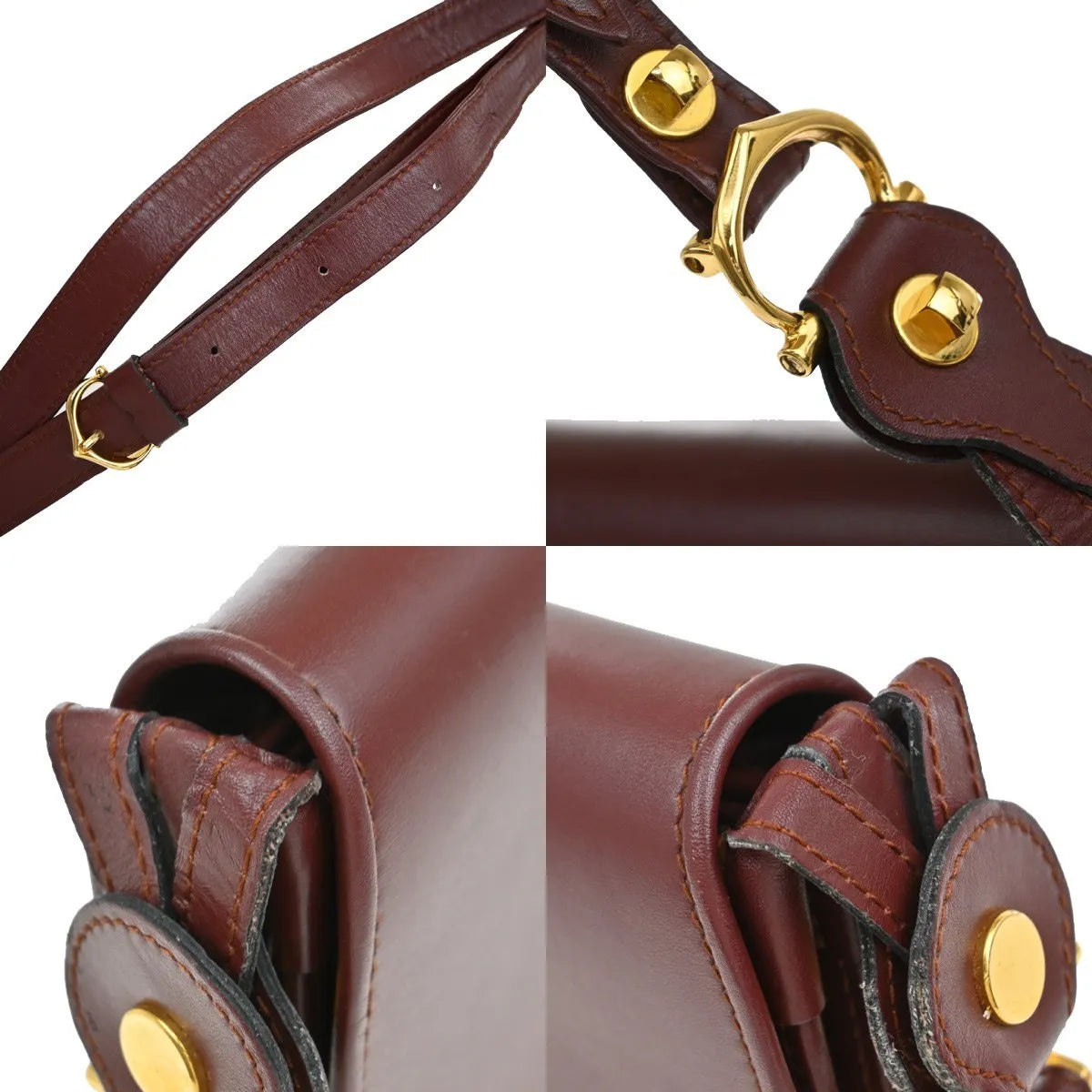 Cartier Must De Cartier Leather Red Leather Shoulder Bag Bag (Pre-Owned)