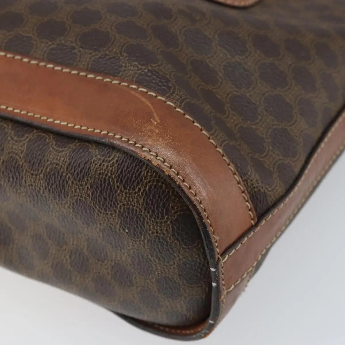 Celine Vintage Macadam Canvas Brown Canvas Shoulder Bag Bag (Pre-Owned)