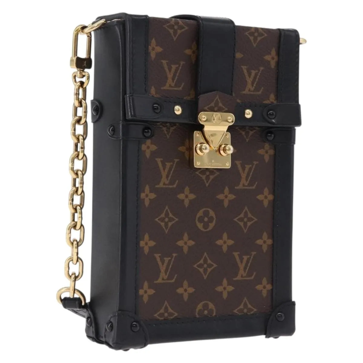 Louis Vuitton Vertical Trunk Pochette Monogram Canvas Brown Canvas Clutche & Pouche Bag (Pre-Owned)
